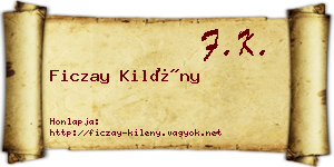 Ficzay Kilény névjegykártya